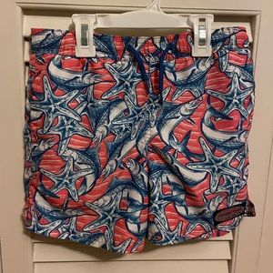 Vineyard Vines Boy Swim Trunks Marlin Starfish Print Size 6